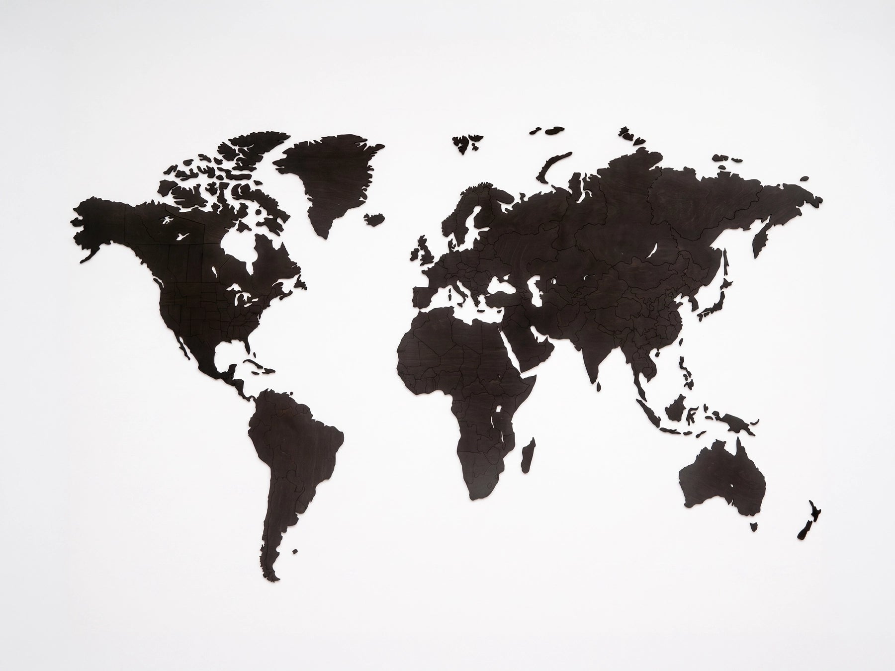 Dřevěná mapa světa HDF Minimalist